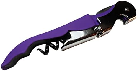 Soft Velvet Touch Waiters Double Hinge Corkscrew Wine Key Bottle Opener (Purple)