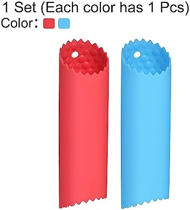 uxcell Garlic Peeler Skin Remover Roller Keeper, Silicone Garlic Peeler Tube Non Slip 5.12inch Long for Useful Kitchen Tools, Blue/Red