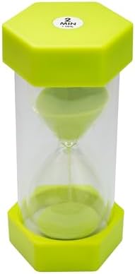 Sand Timer for Kids - 2 Minute Green - 5 inches Hour Glass Acrylic Covered for Classroom, Home & Kids Room - Medium Single Pack