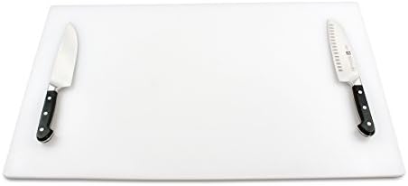 Big 30 x 18 Plastic Cutting Board - 3/4 Inch Thick for Meat, Game and Fish - Commercial Grade HDPP Poly with NSF Stamp, Weighs 13 Pounds, White