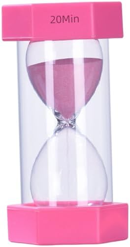 Colorful Sand Timers, Hourglass Sand Timers 20 Minutes Sandglass Timer with Protective Cover for Toothbrush Timer Games Classroom Home Office Cooking(Pink+20Min)…