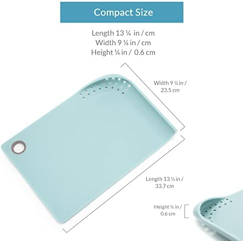 PortoFino Plastic Cutting Board, Kitchen Cutting Boards, Lightweight, Non Slip, Hanging hole with Draining Edge, Ideal RV Kitchen Accessories, Ideal Kitchen Gift, Dishwasher Safe