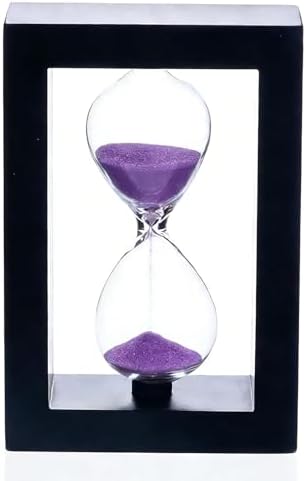 SAMLONG Hourglass 60 Minute Decorative Sand Timer, Wooden Purple Sand Clock