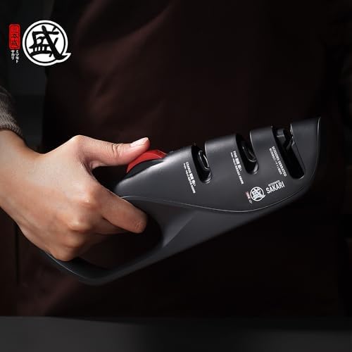 MITSUMOTO SAKARI 3-Stage Adjustable Kitchen Knife Sharpener