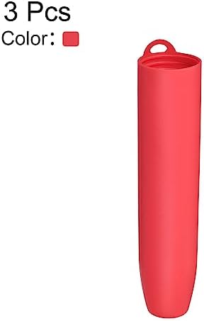 uxcell Silicone Garlic Peeler Tube, 3Pcs Garlic Roller Peeling Tube, Easy Quick to Peel Garlic Slicer Kitchen Tool for Peeling Garlic, Red