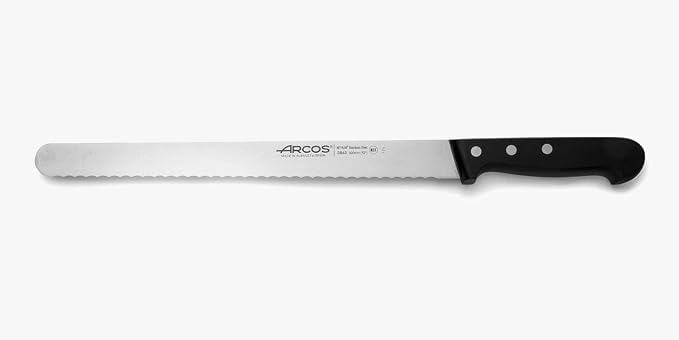 Arcos Pastry Knife/Cake Knife 12Inch Nitrum Stainless Steel and 300mm Blade.Ergonomic Polypropylene Handle. Allows to cut and prepare the bases for cakes and pastries. Series Universal. Color Black