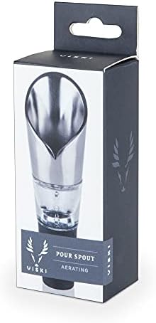 Viski Instant Wine Aerator Pour Spouts for Liquor Bottles, Drip-Free Pour, Wine Accessories for Wine Lovers, Stainless Steel