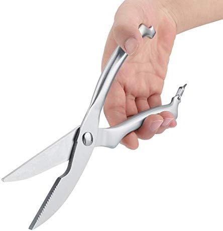 Professional Stainless Steel Poultry Scissors Kitchen Scissors Chicken Bone Cut Scissor for Any Meat Fish Seafood BBQ(Paper Box Package)