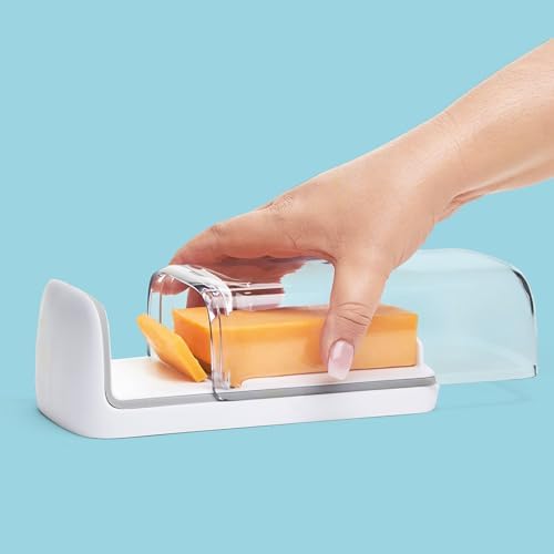 Chef'n 2-in-1 Cheese Slicer and Storage Container | Integrated Lid Keeps Cheese Fresh | Ideal Gift for the Cheese Lover