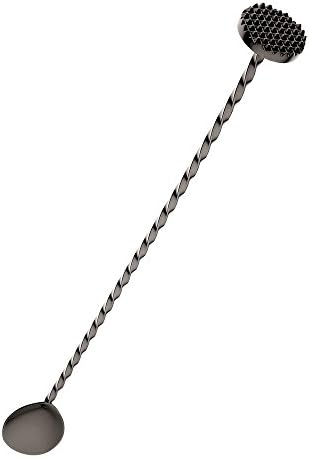 Barfly Bar Spoon with Muddler 11 13/16" (30.0 cm), (30 cm), Gun Metal Black