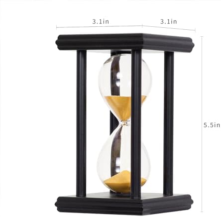 BELLAWARE Hourglass Timer with Golden Sand, 15 Minute Wooden Sand Timer