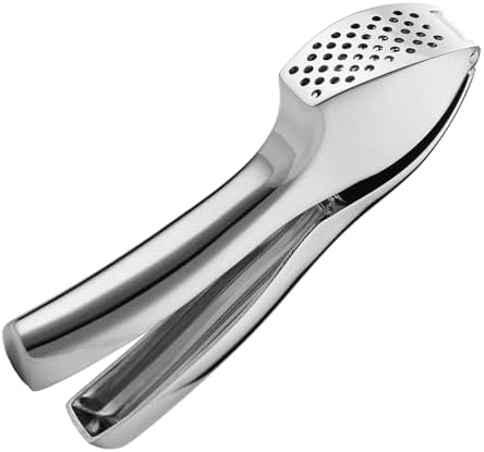 Garlic Press Crusher, Chrome Plated Zinc Alloy Ginger Mincer, Rust Proof, Easy to Squeeze and Clean