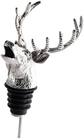 Mikinona 1Pc Creative Deer Head Wine Bottle Pourer Animal Wine Aerator Stopper for Home Parties Bars and Events Unique Wine Pouring Accessory