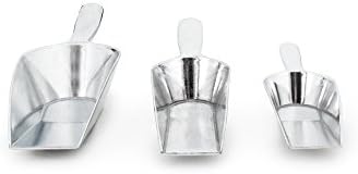 Fox Run Brands Aluminum Ice Scoop, 3-Piece Set, Silver