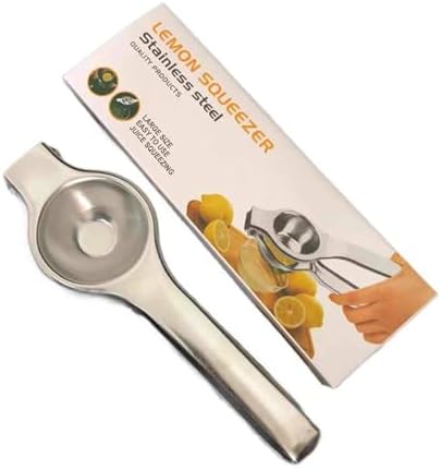 Quaestornest Thicken hand juicer citrus press squeezer, Thicken Aluminum Alloy Handheld Citrus Press for Fresh Fruit Juice, Stainless Steel Hand Held Juicer for Lemon, Orange & More (Stainless steel2)