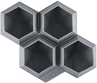 TrueZoo Jumbo Iced Out Diamond Ice Tray, Easy Release Silicone Ice Mold for Whiskey, Cocktails, Spirits, Iced Tea, Beverages, Bar Cart Accessories, Kitchen & Home Bar Gifts, Set of 1, Grey