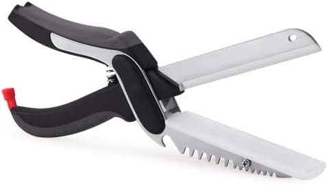 Kitchen Scissors for Food Slicer Cutter,Quick Release/Install Kitchen Shears Cutting Board Knife Combo for Veggie,Carrots,cucumbers,potatoes,Barbecue Dishwasher Safe (Black)