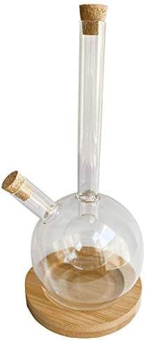 Lily's Home Glass Olive Oil and Vinegar Dispenser, A Beautiful Addition to Any Kitchen and Dinnerware Set with Bamboo Coaster.