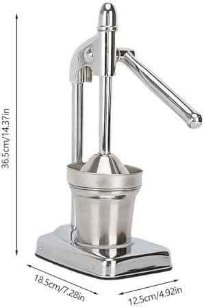 Cast Iron Juicer Hand Press, Manual Juicer Stainless Steel Lemon Squeezer, Heavy Duty Countertop Lime Citrus Crush Machine for Fresh Lemonade Orange Juice, Easy to Clean, Home and Kitchen (Red)