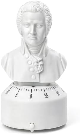 Kikkerland Mozart Timer – Musical Gadget for Home & Kitchen – 60 Minute Windup Timekeeper for Cooking for Music Lovers