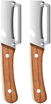 Premium Vegetable Peeler with Wooden Handle & Bottle Opener, Ultra-Sharp Stainless Steel Potato Peeler, Ergonomic Kitchen Peeler for Fruits Vegetables, Julienne Peeler (2)