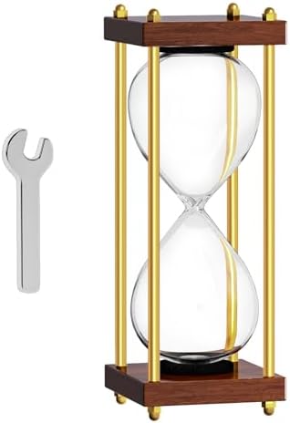 Empty Hourglass Fillable, Wooden Frame DIY Sand Timer, Unity Sand Hourglass for Wedding Ceremony Set, Without Sand Antique Hour Glass Sandglass for Desk Home Office