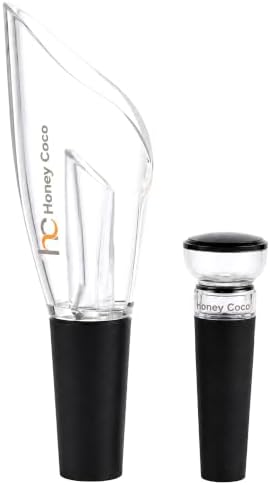 Honey Coco Wine Aerator Pourer with Vacuum Pump Stopper