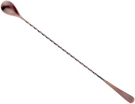 Barfly 13.2-inch Diamond Lattice Etch Bar Spoon, Antique Copper