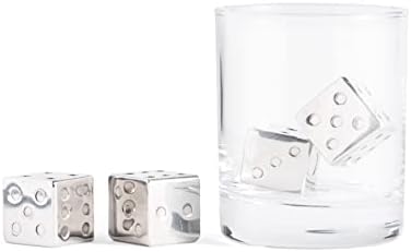 Outset Stainless Steel Whiskey Stone Set, 4 Dice Chillers