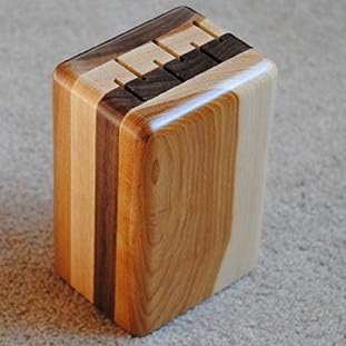 Walnut Steak Knife Block with Six Slots, Cherry and Walnut