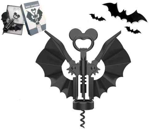 Bat 2-in-1 Wine & Beer Opener, Goth Corkscrew,Halloween Gifts for Women