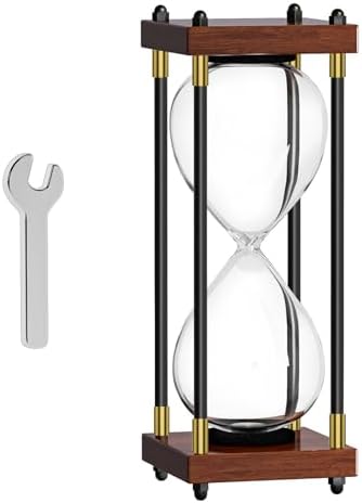 Empty Hourglass Fillable, Wooden Frame DIY Sand Timer, 10 Inch Large Unity Sand Hourglass for Wedding Ceremony Set, Without Sand Clock, Antique Hour Glass Sandglass for Desk Home Office Decor