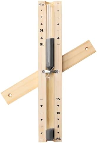 Sauna Sand Timer Hourglass 15 Minute, Rotating Wood Black 15 Min Sand Clock, Reloj De Arena, Heat Resistant Wooden Hour Glass Sandglass for Sauna Room, SPA