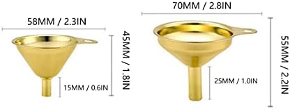 Stainless Steel Funnel Set, 3 Piece Narrow Spout Gold