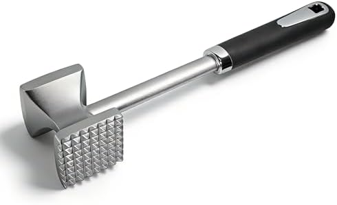 Aluminum Meat Tenderizer Hammer, Dual-Sided Meat Mallet with Grip