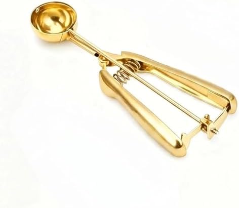 Gold Ice cream spoon,cookie Scoop Set,Stainless steel ice cream scoop with trigger release,3 Sizes (S size)