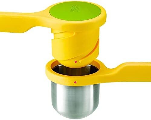 Joseph Joseph Helix Garlic Press and Citrus Juicer Ergonomic Twist-Action Hand Press Stainless Steel Set, Green and Yellow