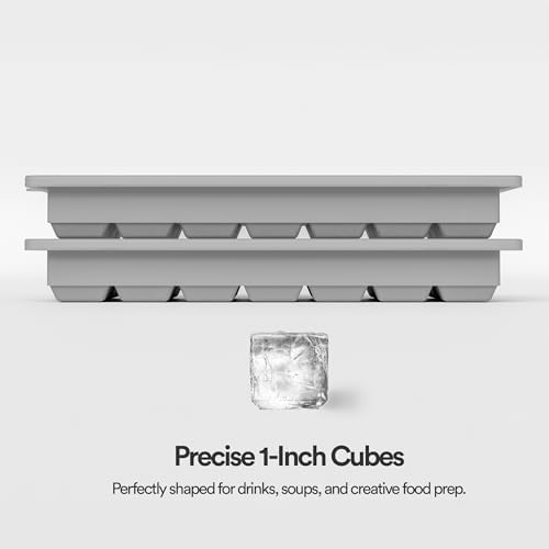 Ice Cube Tray with Lids, Small Silicone Molds for Cocktails & Drinks
