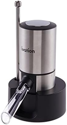 Ivation Stainless Steel Wine Aerator Dispenser, Extension Rod, Stand