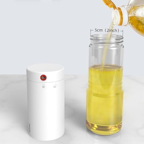 Glass Oil Dispenser Bottle Set - 2 Pack 280ml/9.5oz - Reusable Kitchen Oil Dispenser for Olive Oil, Vinegar & Salad Dressing, with Flow Control (2 Gray)