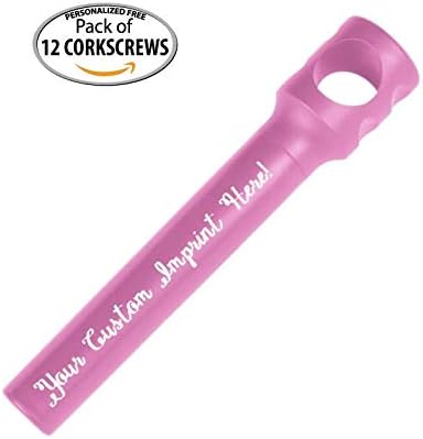 Express Pencils Personalized Pocket Corkscrew - Wine Bottle Opener - Custom Printed Name - ABS Plastic - Waiter Corkscrew - 12 per Box (Baby Pink) - FREE PERZONALIZATION - Great Gift Ideas - Wine