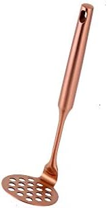 Potato Masher ，Stainless Steel Potato Ricer Press，Ergonomic Horizontal Handle &Multi-Function for Smooth Creamy Mashed Potato,Fruits,Vegetables Baby Food (8inch, rose gold)