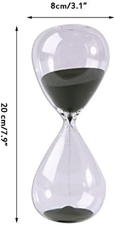Large Fashion Black Sand Glass Sandglass Hourglass Timer Clear Smooth Glass Measures Home Desk Decor Xmas Birthday Gift (30 Minutes)