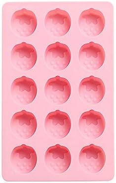 Strawberry Ice Cube Trays,Silicone Ice Tray,Easy Release (2pcs Strawberry)
