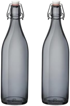 Bormioli Rocco Giara Bottle - Gray, 33.75 Oz, Set of 2