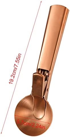 Ice Cream Scooper Stainless Steel, Cookie Scoopwith Trigger Heavy Duty Metal Icecream Scoop,Cookie Scoop Large Size Perfect For Frozen Yogurt, Gelatos, Sundaes (E-Rose Gold)