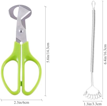 Quail Egg Scissors, Egg Yolk Separator, Stainless Steel Whisk (3 PCS)
