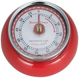 Dulton 100-189RD Kitchen Timer with Magnet Red Steel Analog Retro Diameter 2.8 inches (70 mm) Depth 1.2 inches (30 mm)