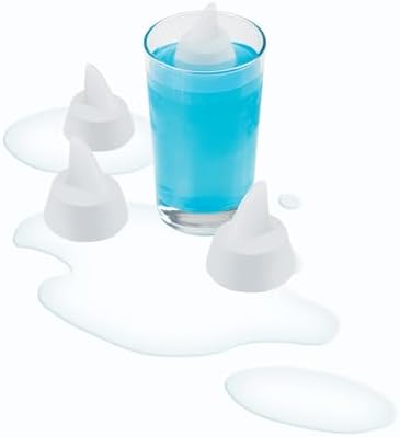 HIC Kitchen Silicone Shark Fin Ice Tray, Non-Stick, Set of 2, Each Tray Makes 8 Shark Fins