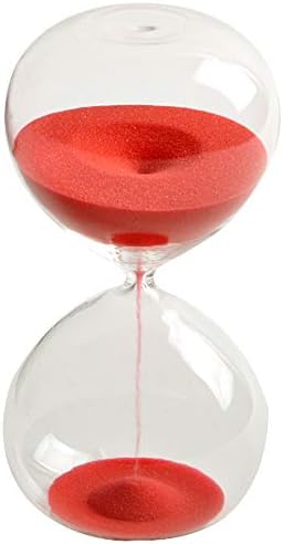 Graces Dawn Super beautiful transparent glass Hourglass Sand Timer 60 minutes with (red)